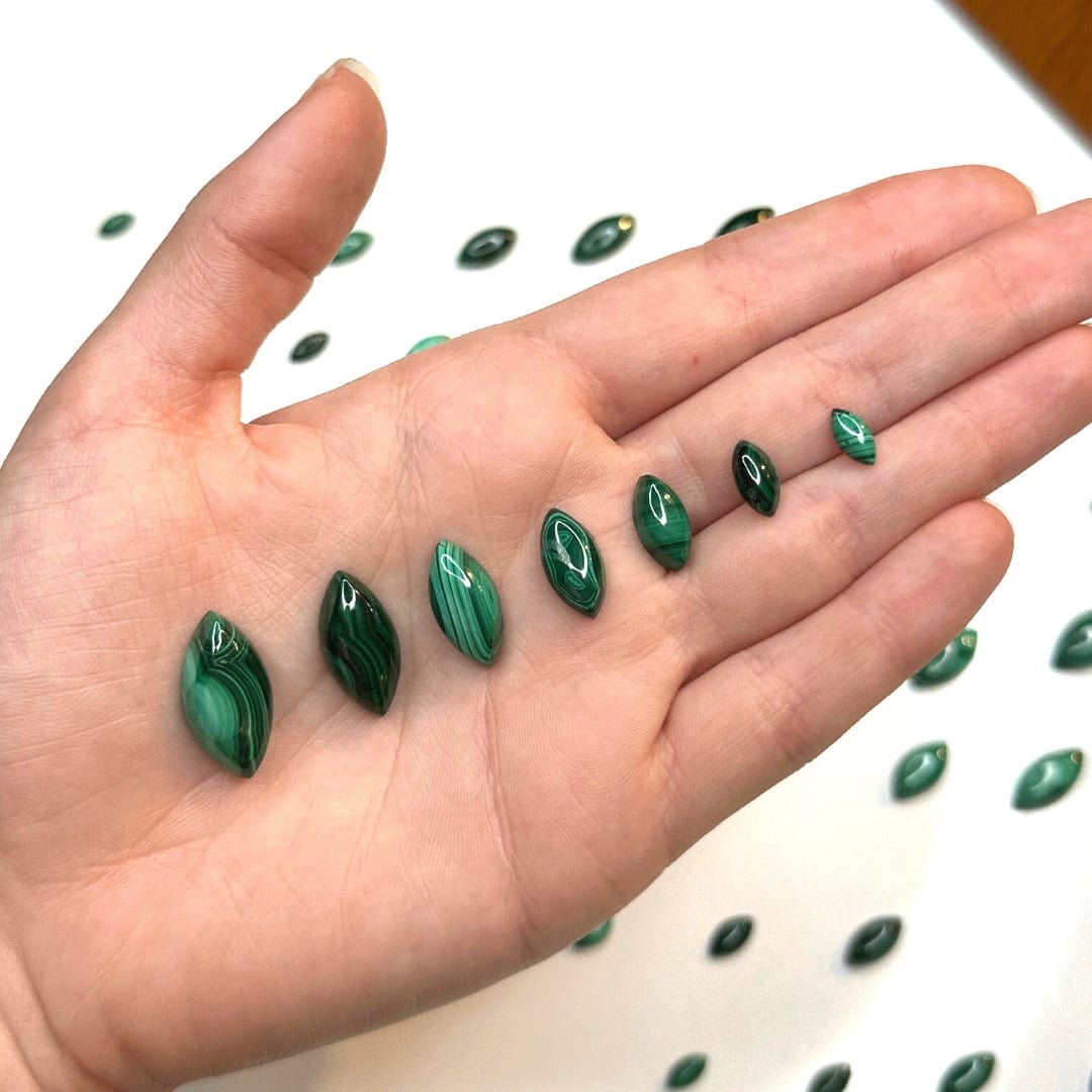 Cabochon Malachite Marquise (Grade A)