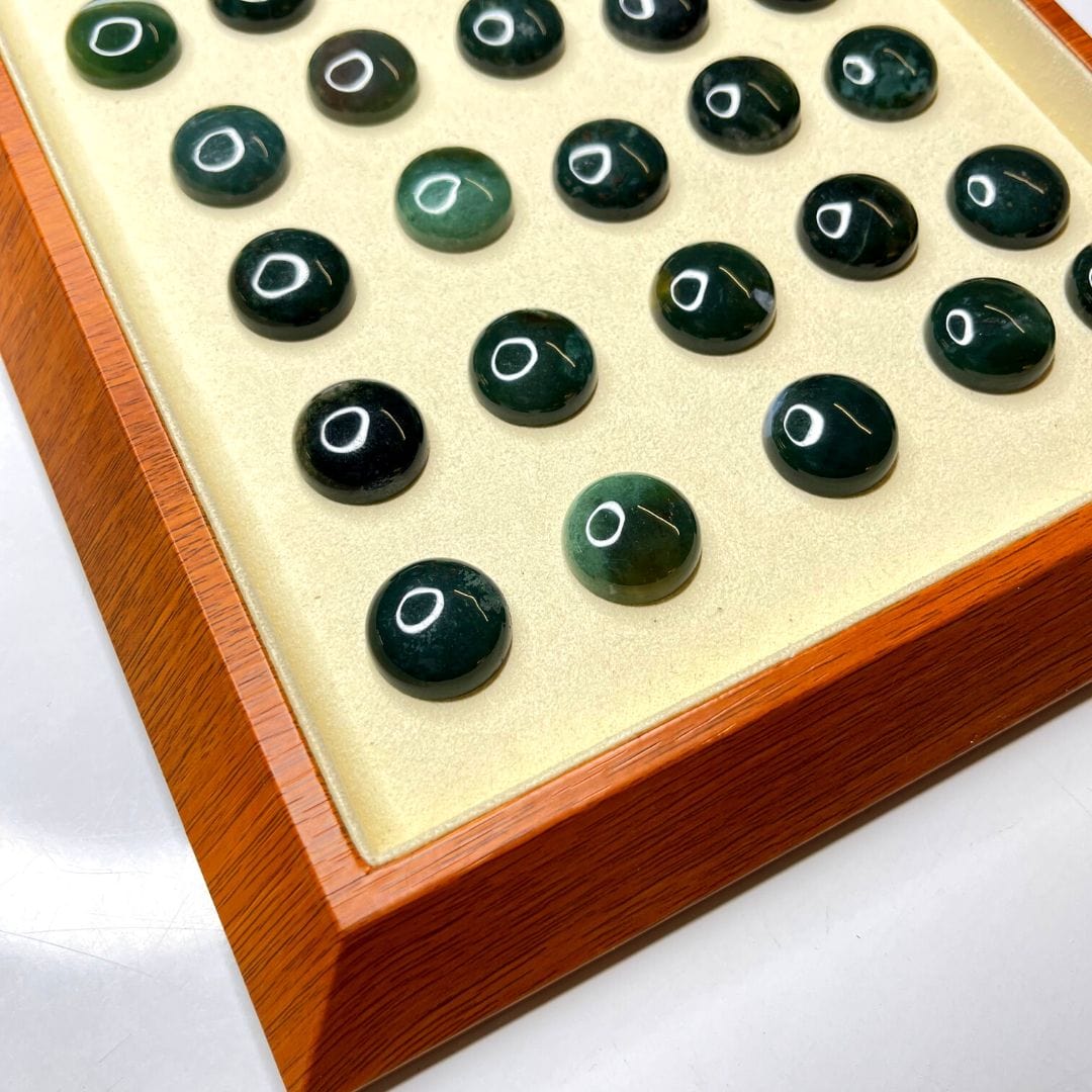 Cabochon Rond Agate Mousse