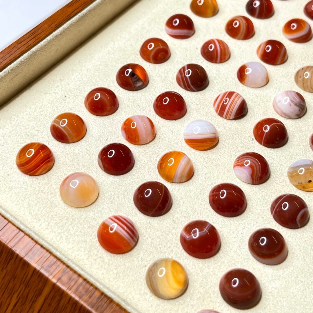 Cabochon Rond Agate Rouge