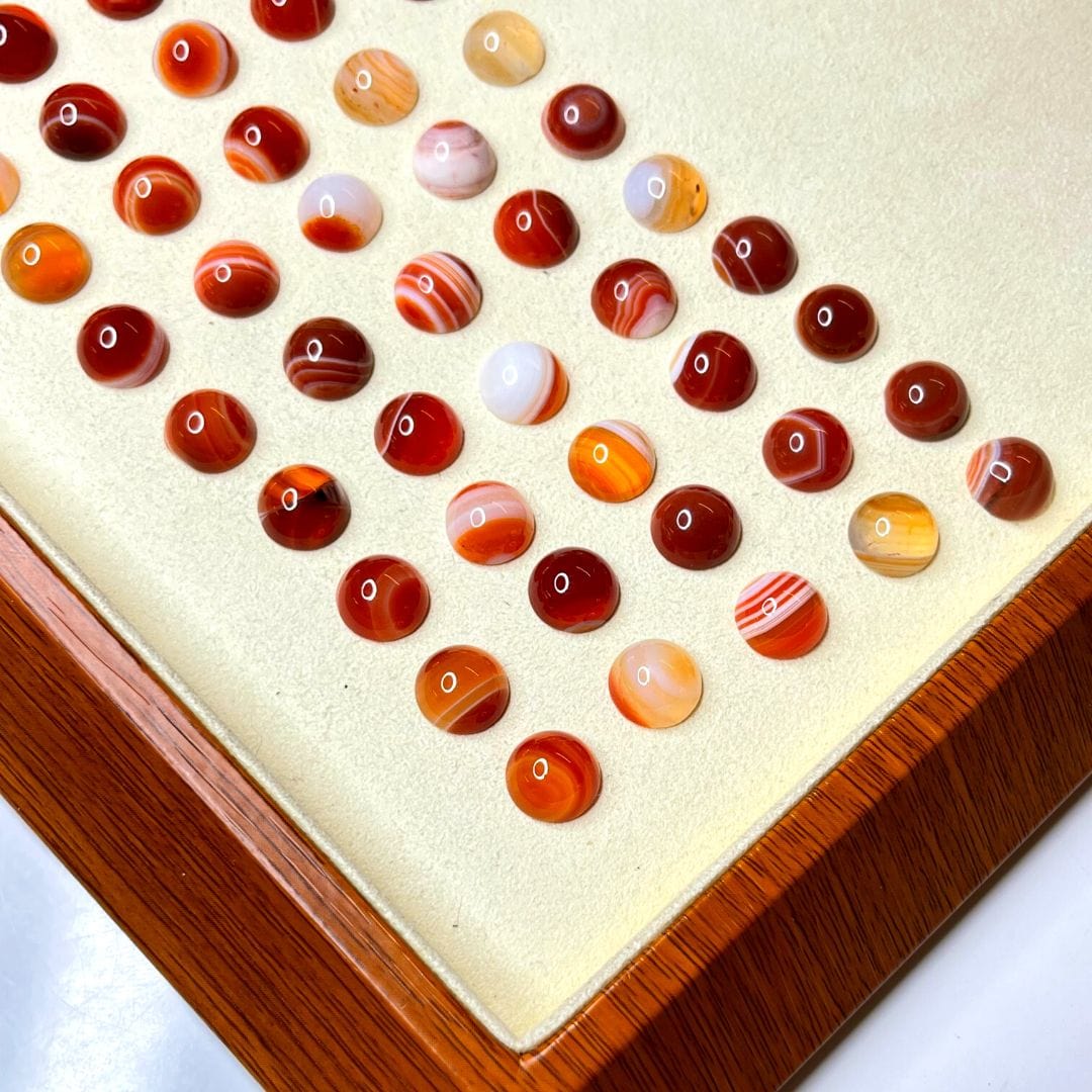 Cabochon Rond Agate Rouge