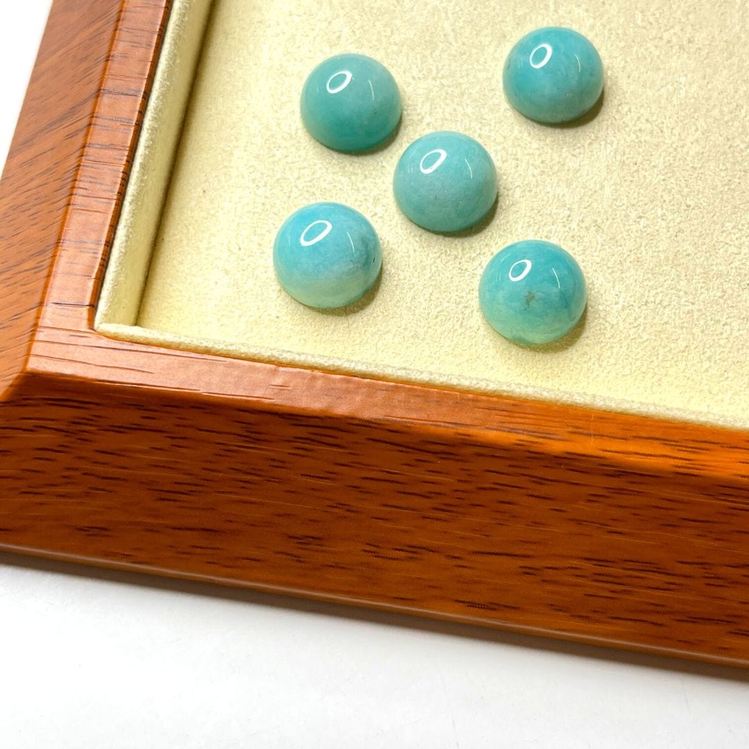 Cabochon Rond Amazonite Bleue
