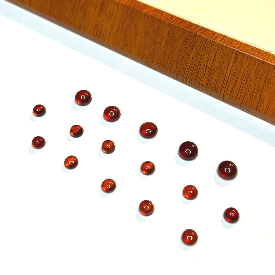 Cabochon Rond Grenat Hessonite