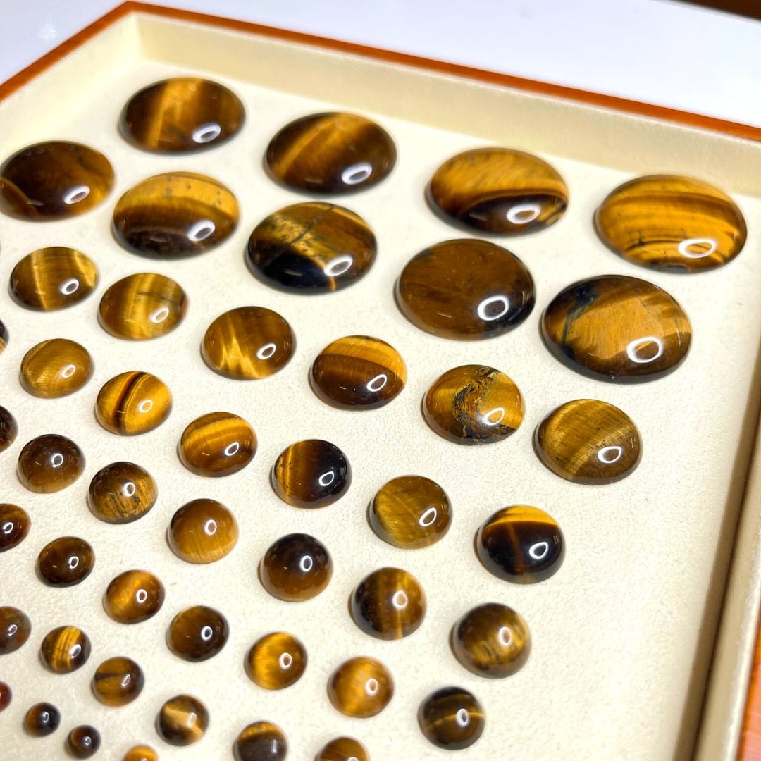 Cabochon Rond Oeil de Tigre