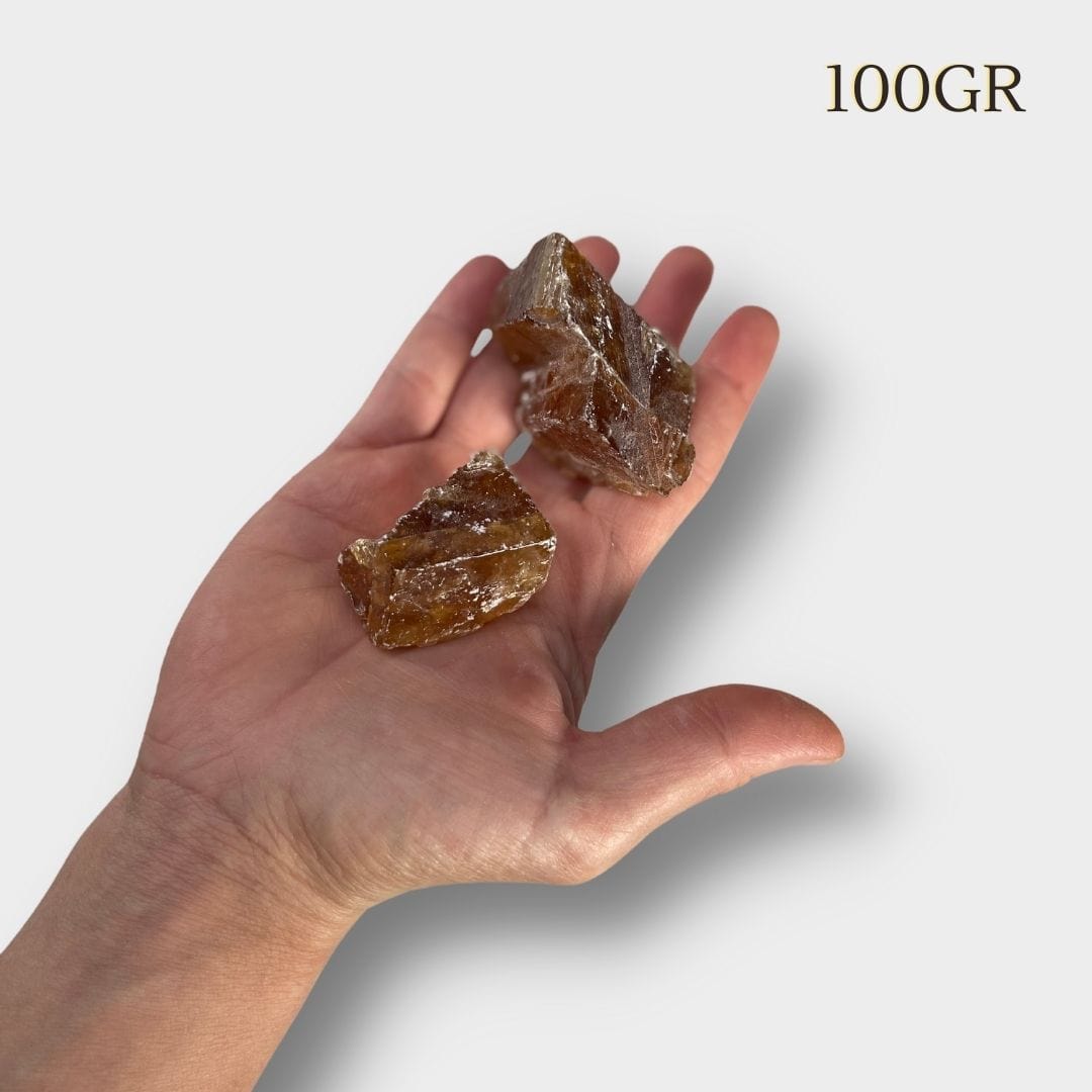 Calcite ambrée brute - Pierres et fossiles