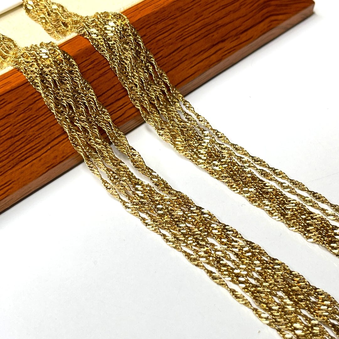 Chaîne Acier Inoxydable Doré Torsadé