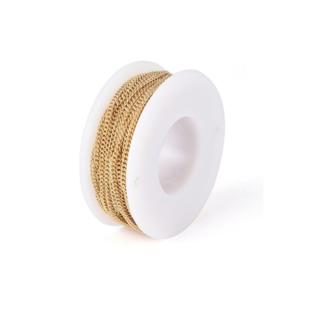 Chaine acier inoxydable or (10 mètres) - Colliers