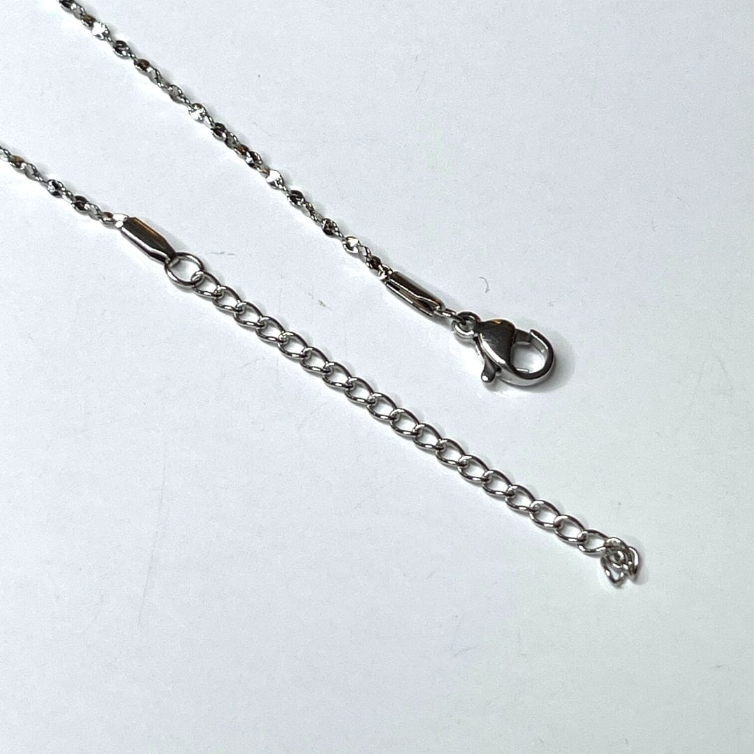 Chaine Argenté Acier Inoxydable avec fermoir mousqueton