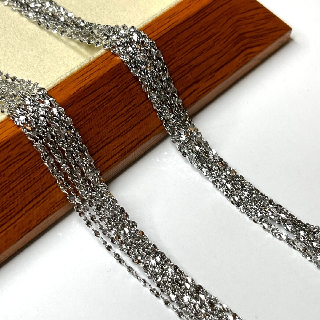 Chaine Argenté Acier Inoxydable avec fermoir mousqueton