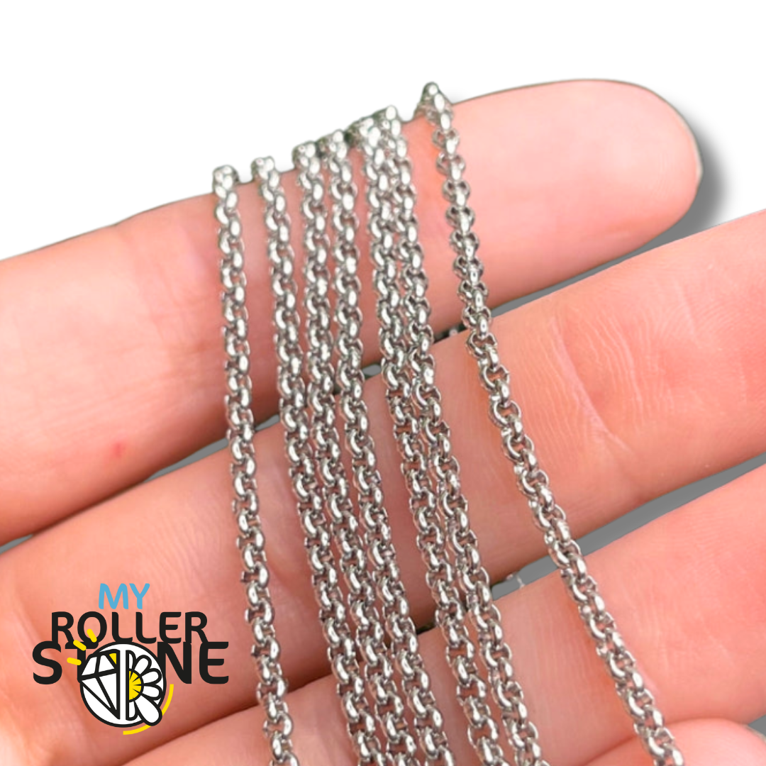 Chaine Nue Rolo Acier Inoxydable (Argenté et Doré) - Accessoires pour bijoux