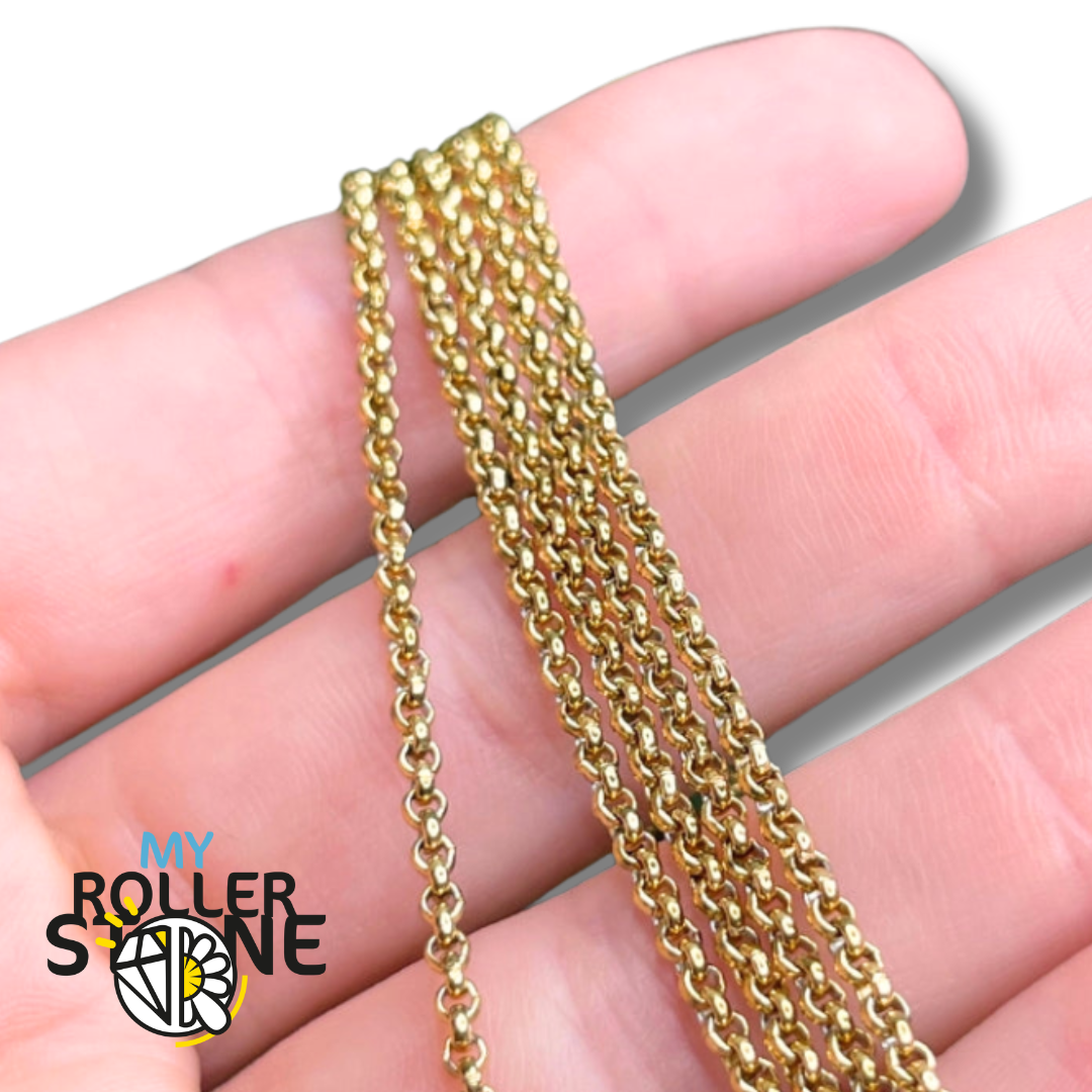 Chaine Nue Rolo Acier Inoxydable (Argenté et Doré) - Accessoires pour bijoux