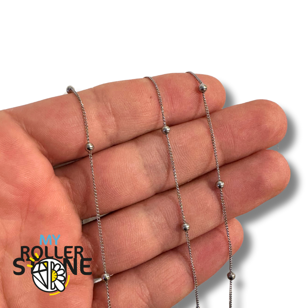 Chaine perlée en acier inoxydable - Chaînes