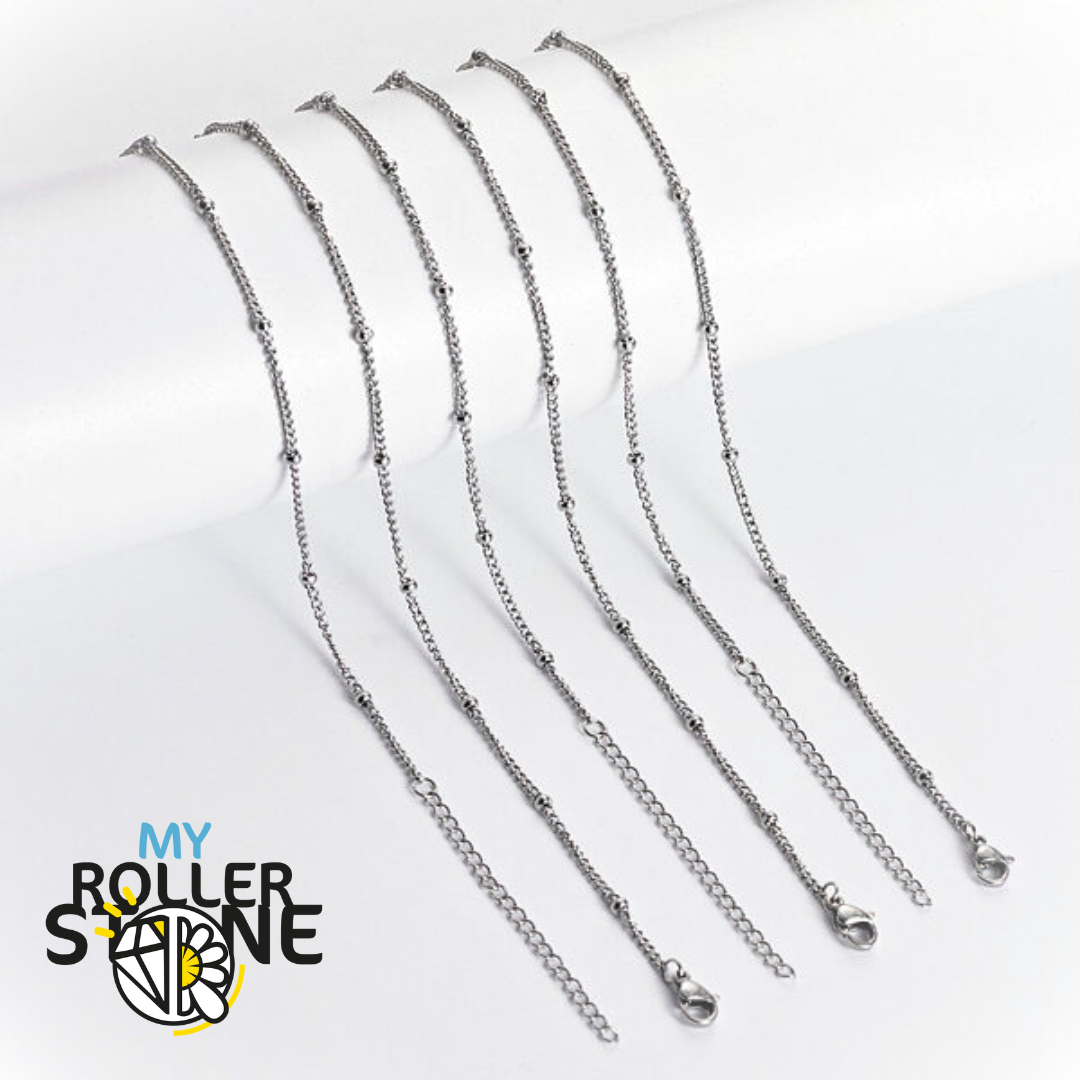 Chaine perlée en acier inoxydable - Chaînes