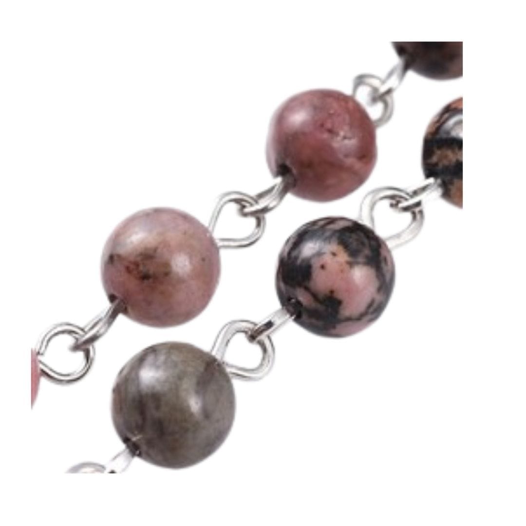 Chaîne perlée Rhodonite Australienne - Bijoux