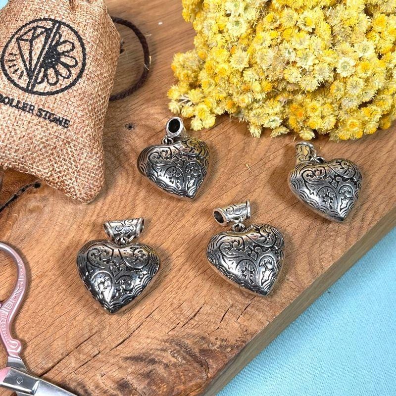 Charm coeur argent antique - Breloques et pendentifs