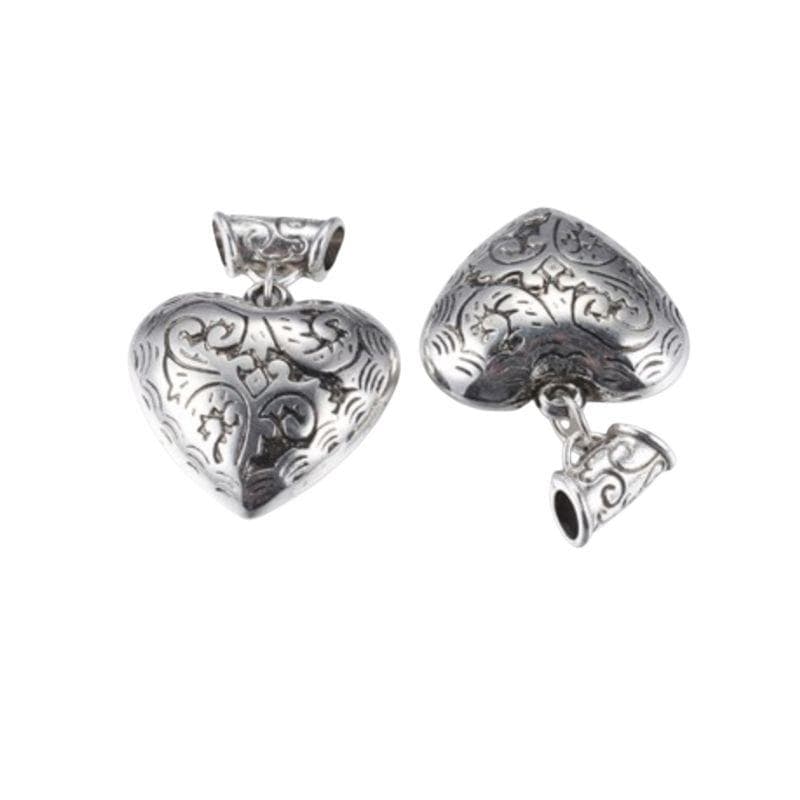Charm coeur argent antique - Breloques et pendentifs