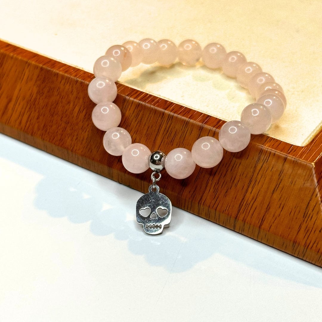 Charm Crâne Coeur Acier Inoxydable