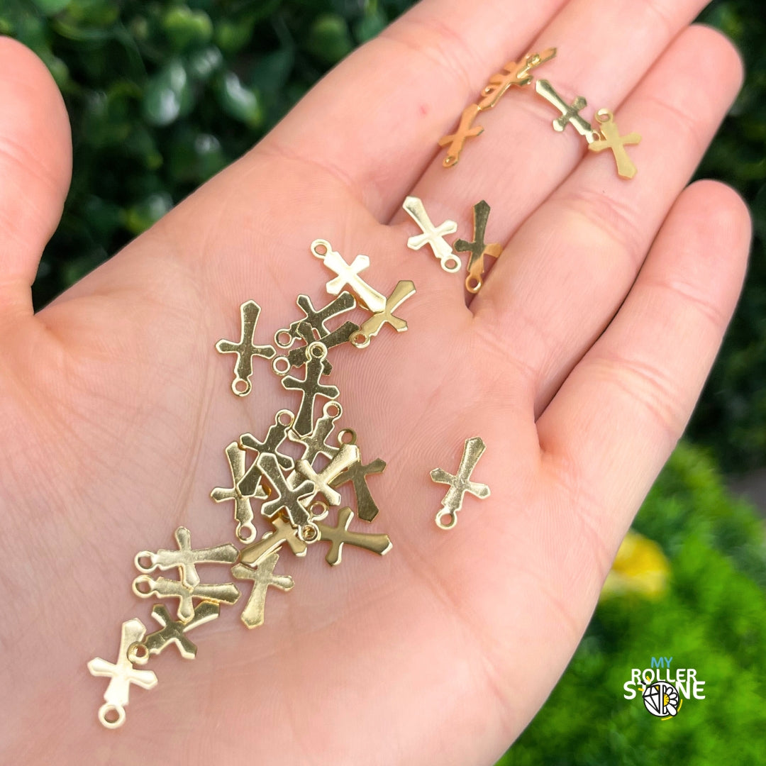 Charm Croix Acier Inoxydable Doré