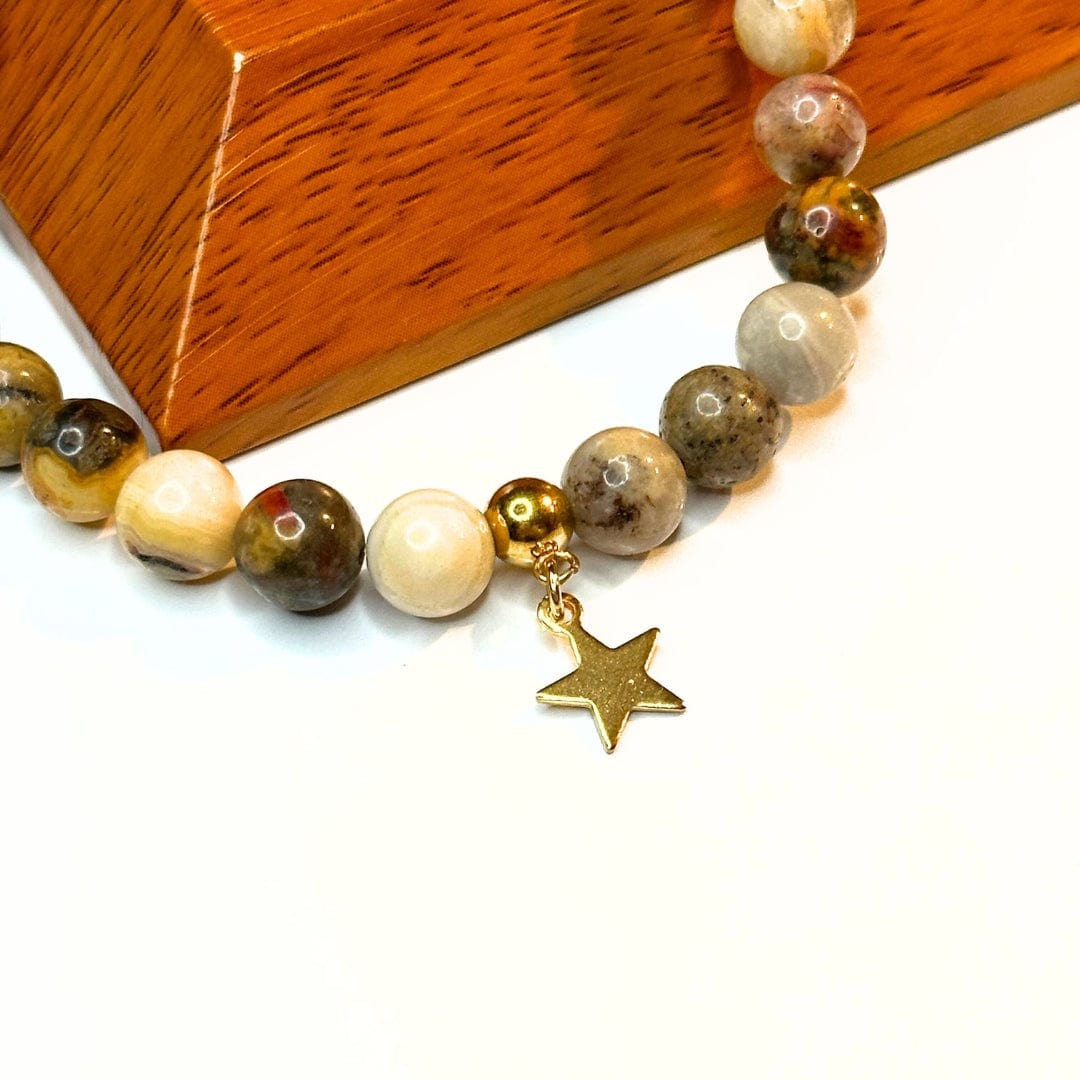 Charm Etoile Acier Inoxydable Doré