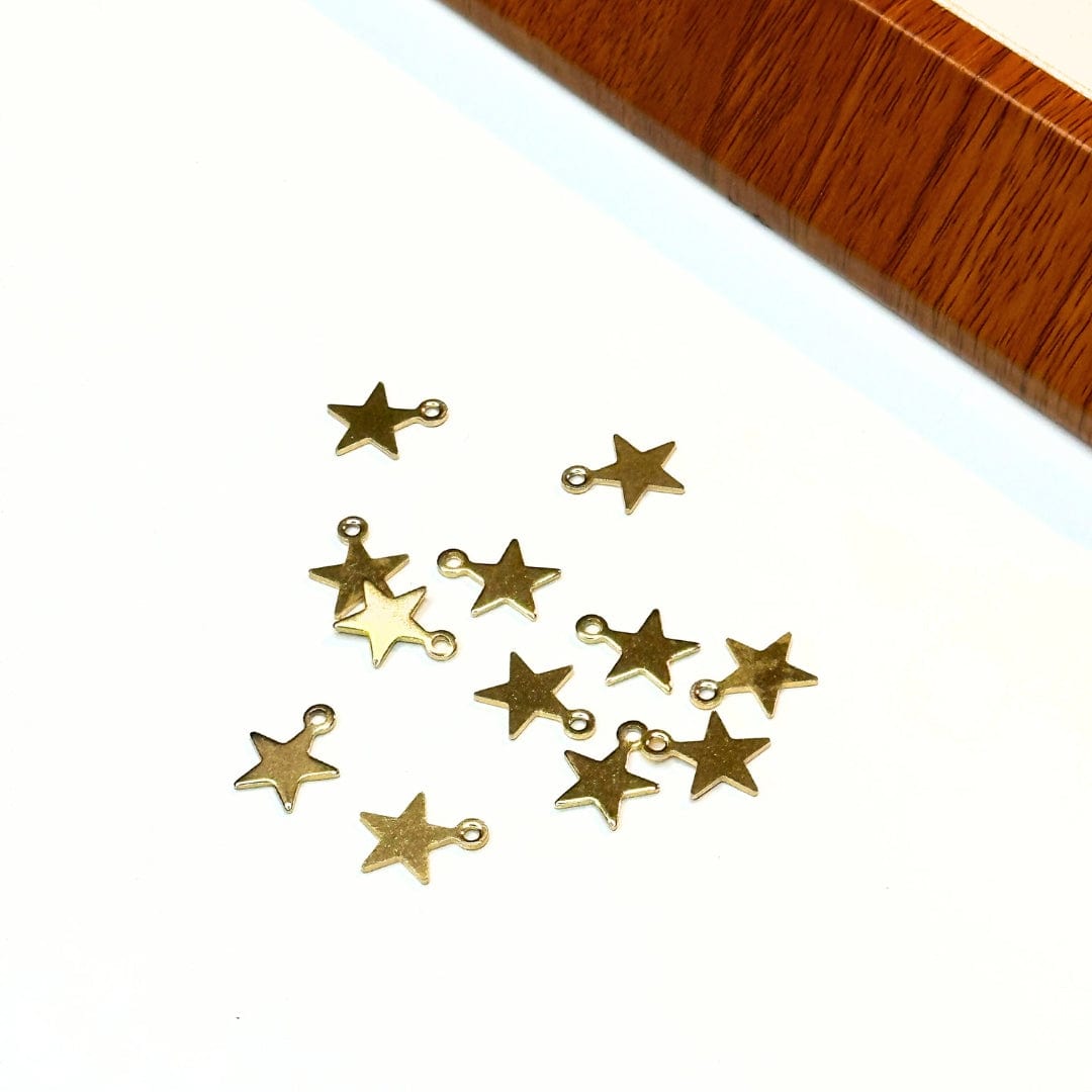 Charm Etoile Acier Inoxydable Doré