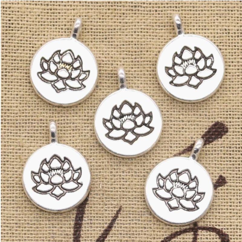 Charm lotus - Argent - Breloques et pendentifs