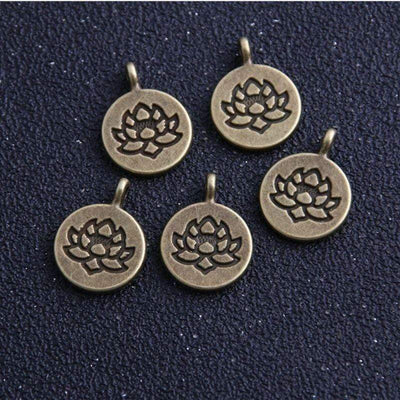 Charm lotus - Bronze - Breloques et pendentifs