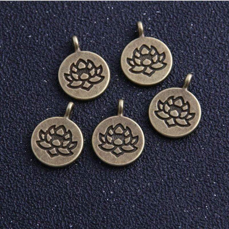 Charm lotus - Bronze - Breloques et pendentifs