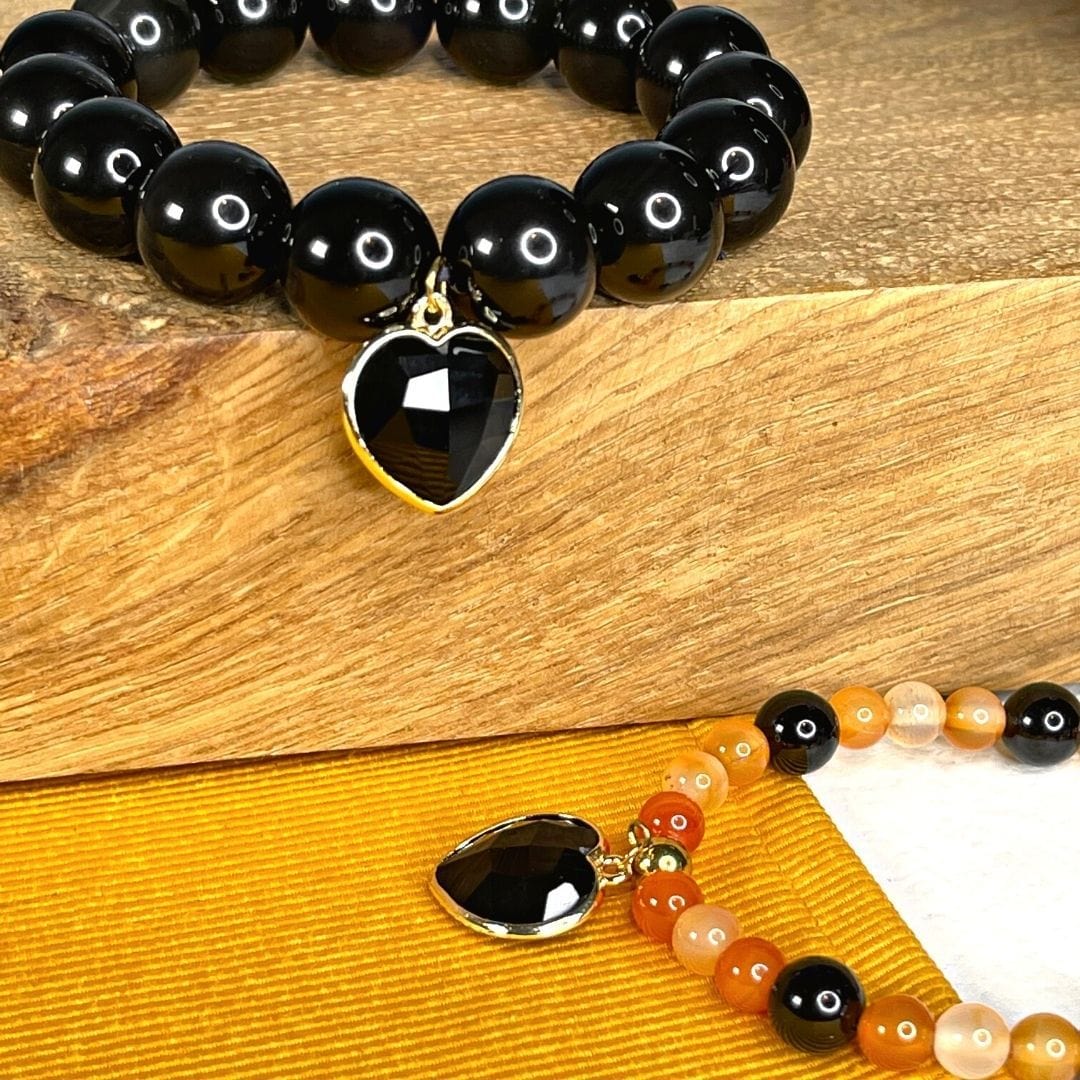 Charm pendentif Obsidienne - Breloques et pendentifs