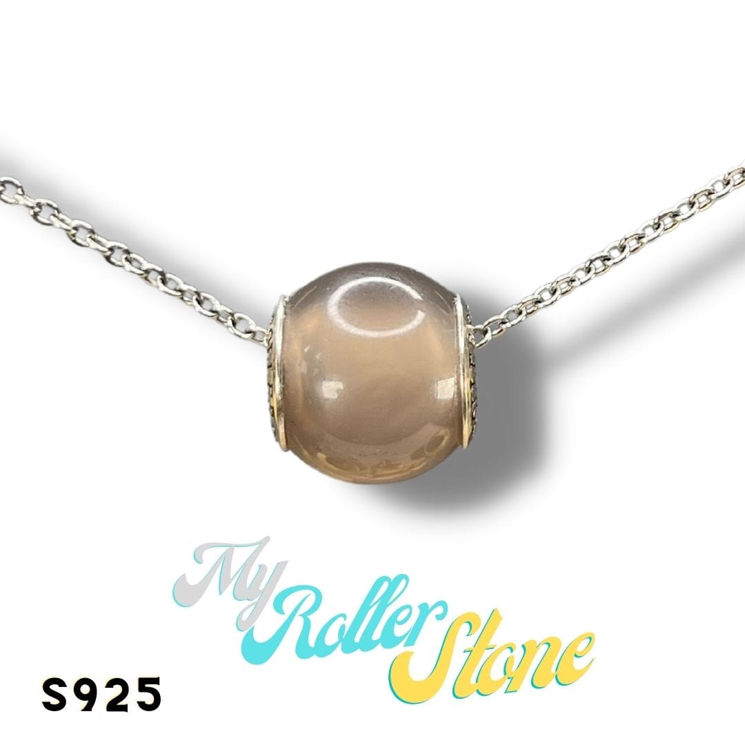 Charm perle Agate grise - Perles