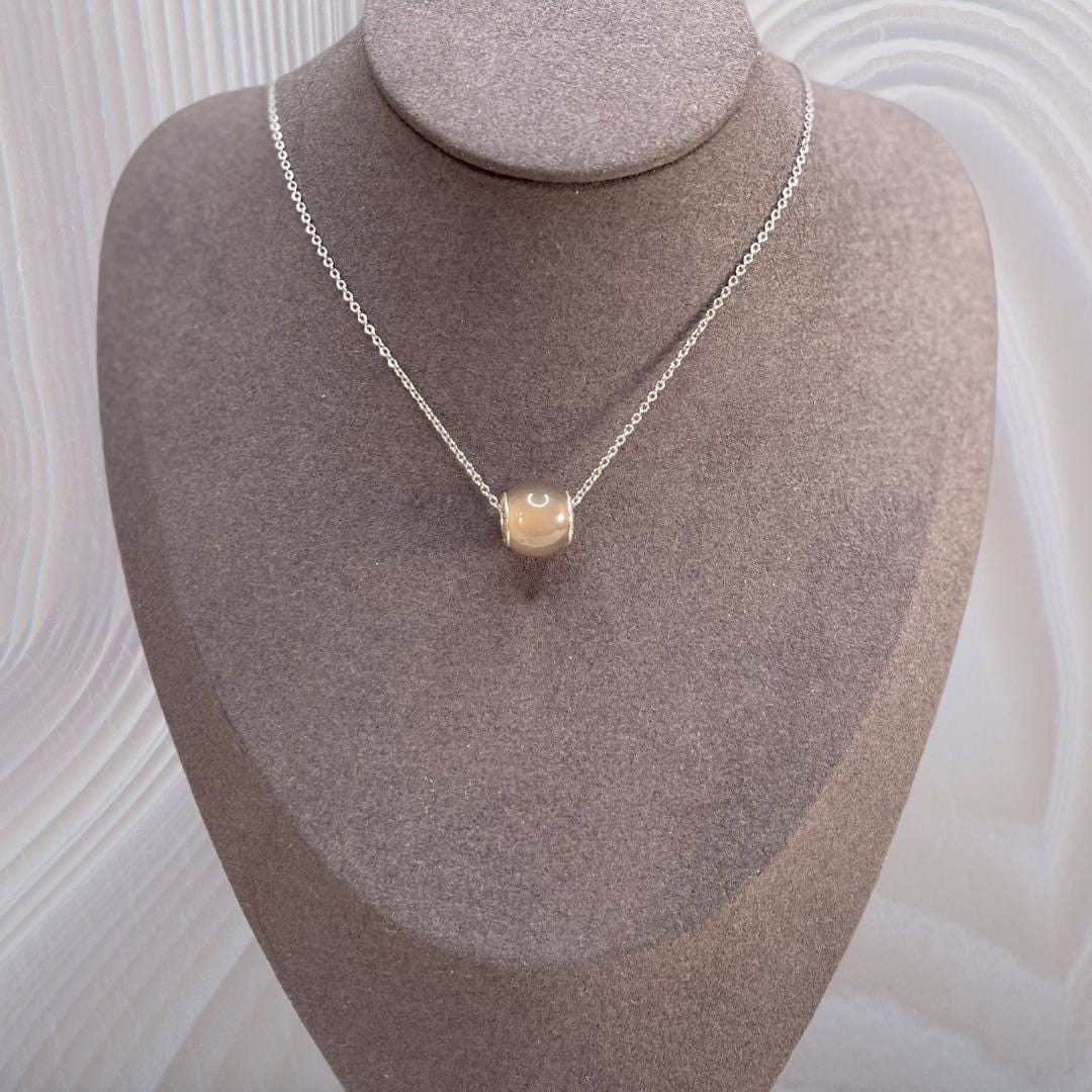 Charm perle Agate grise - Perles