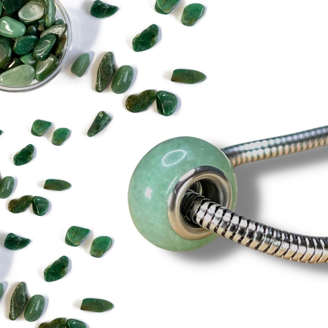 Charm perle Aventurine verte - Argent