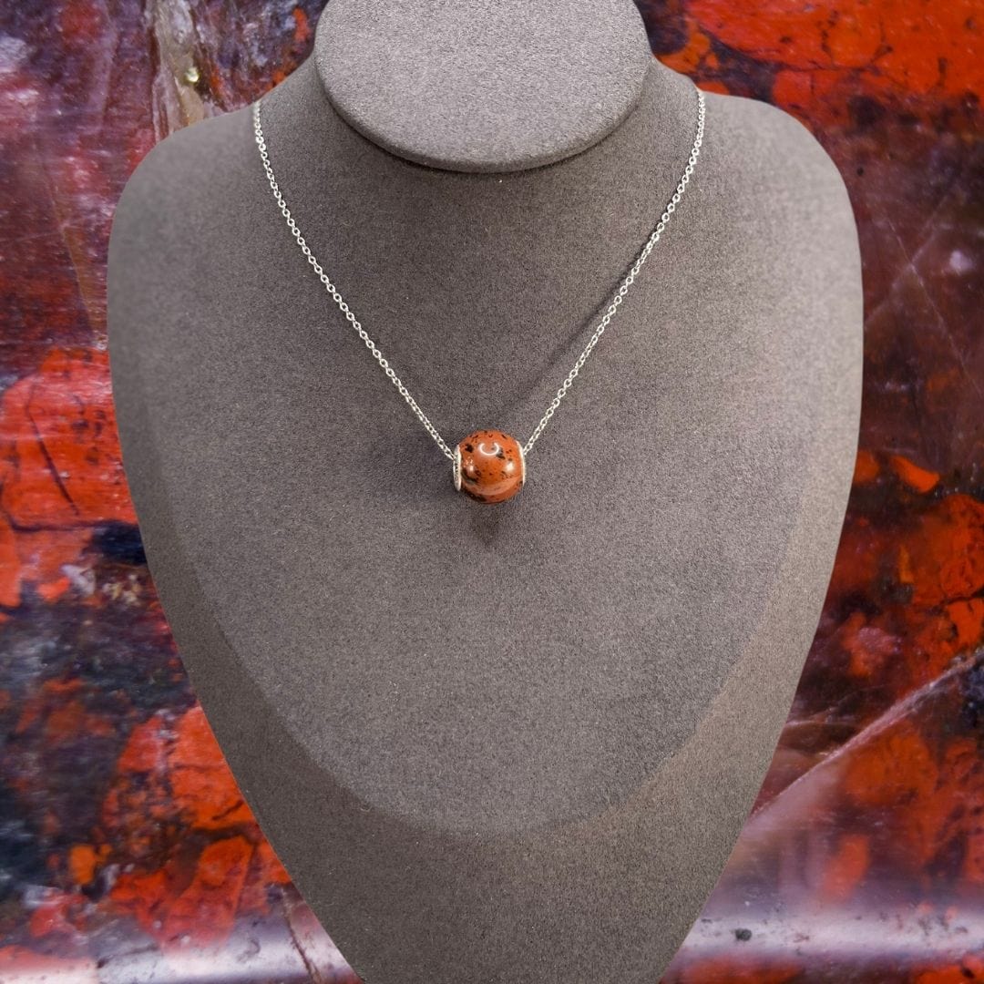 Charm perle Obsidienne Acajou - Perles