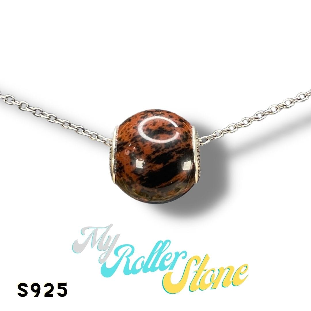 Charm perle Obsidienne Acajou - Perles