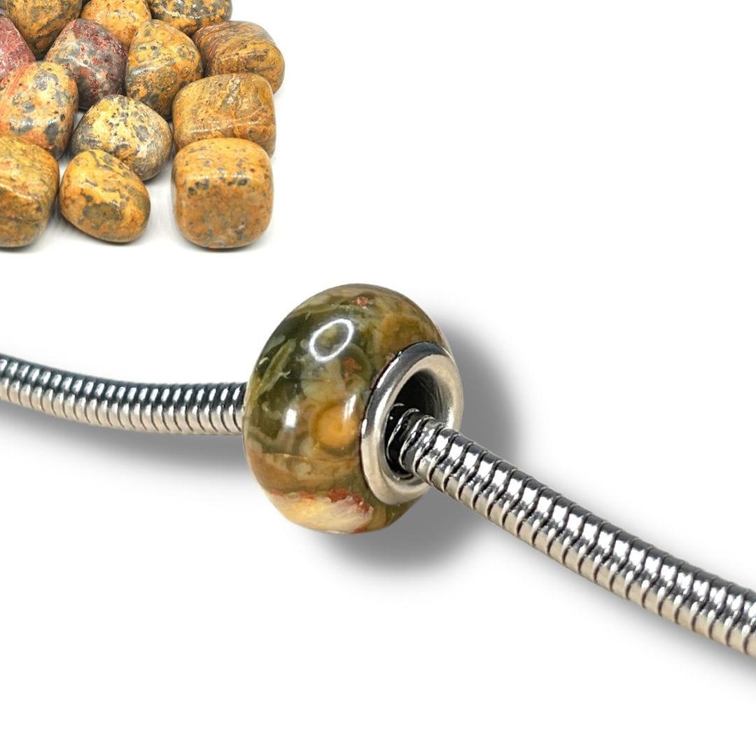 Charm perle Rhyolite - Argent - Perles