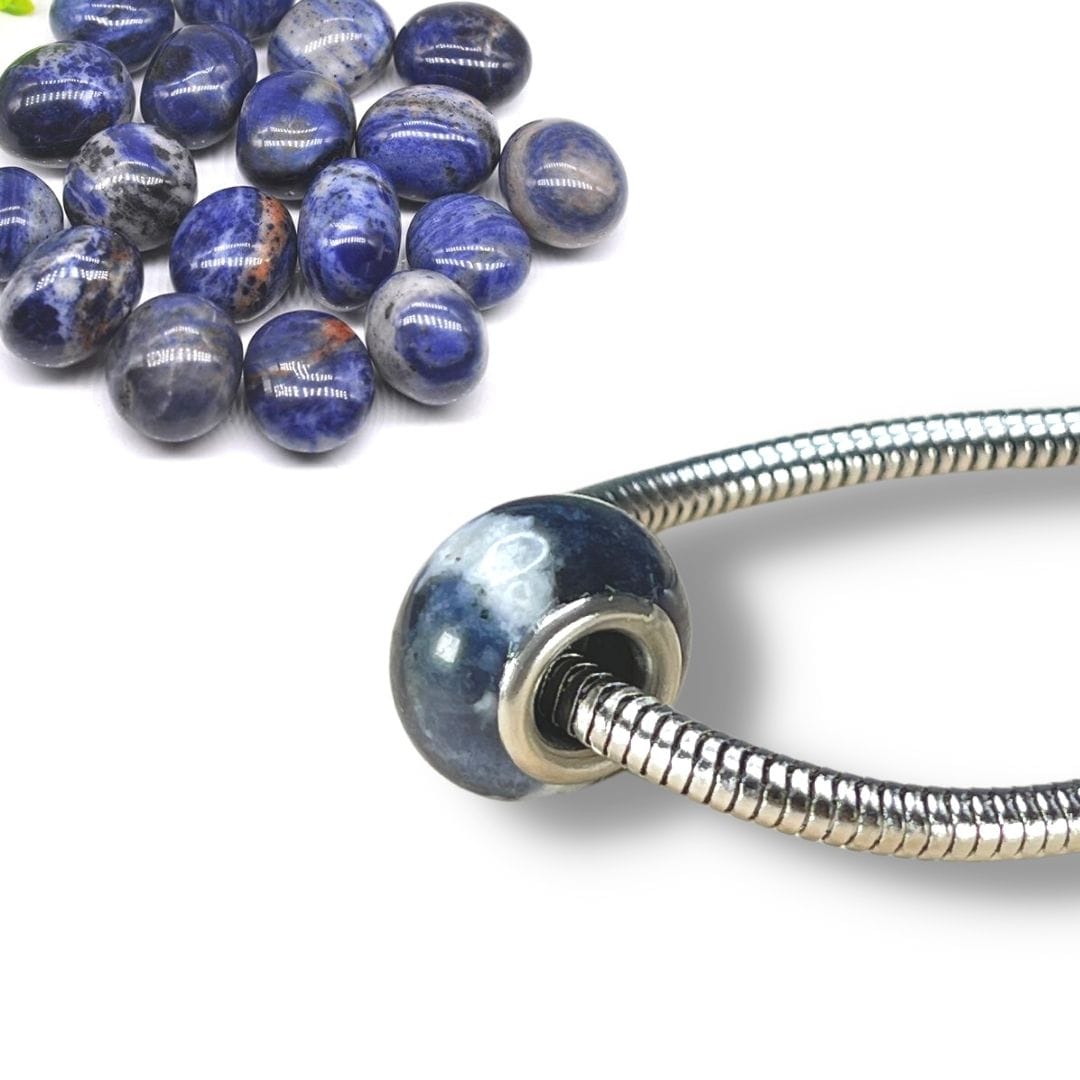 Charm perle Sodalite - Argent - Perles