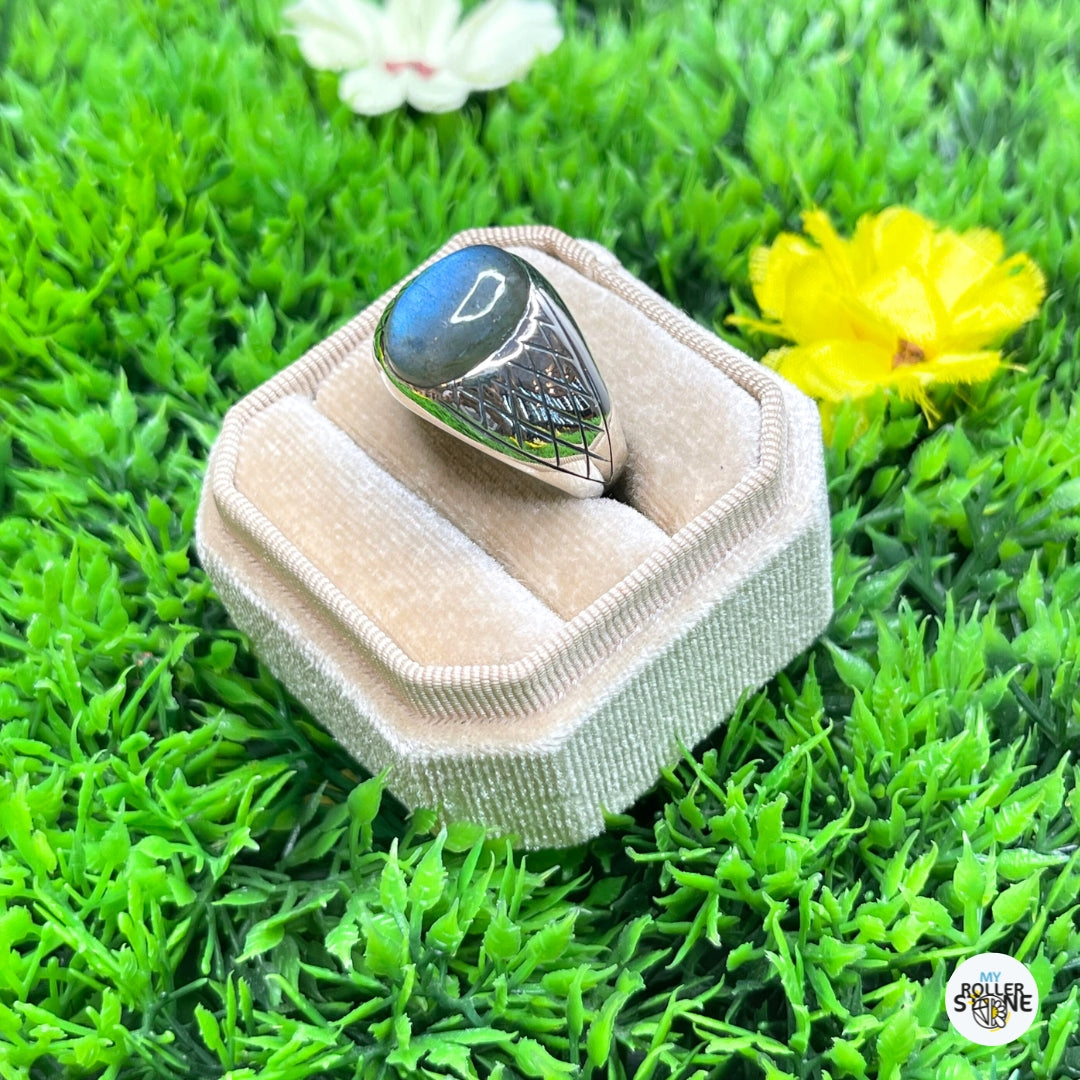 Chevalière Argent Labradorite Arlequin #3 - Bagues