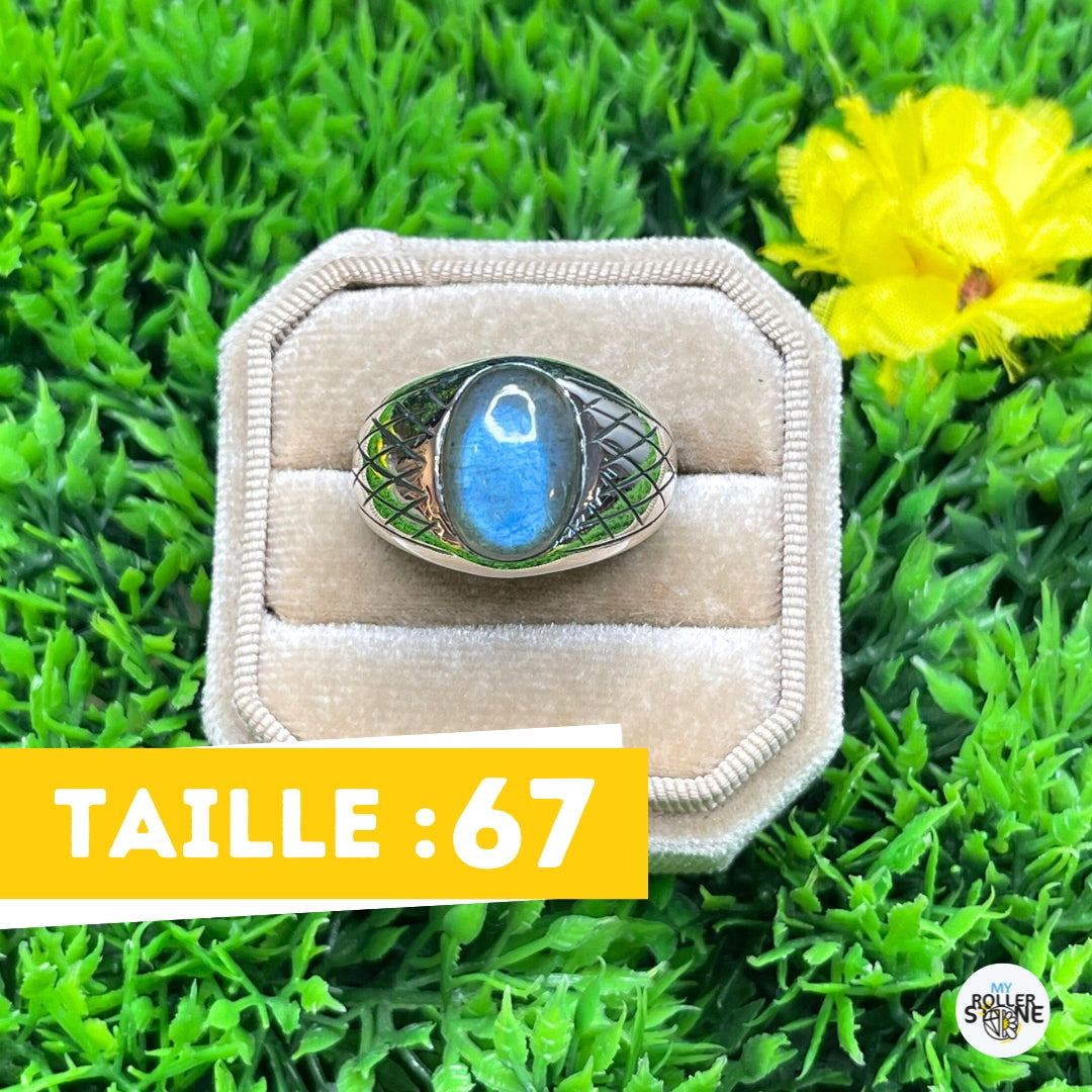 Chevalière Argent Labradorite Arlequin #3 - Bagues