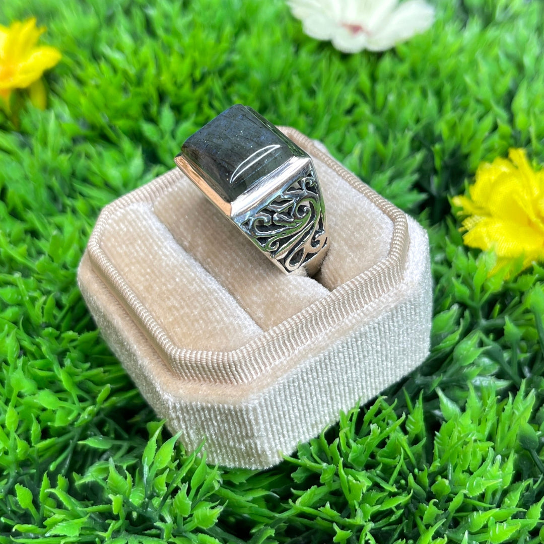 Chevalière Argent Labradorite #1