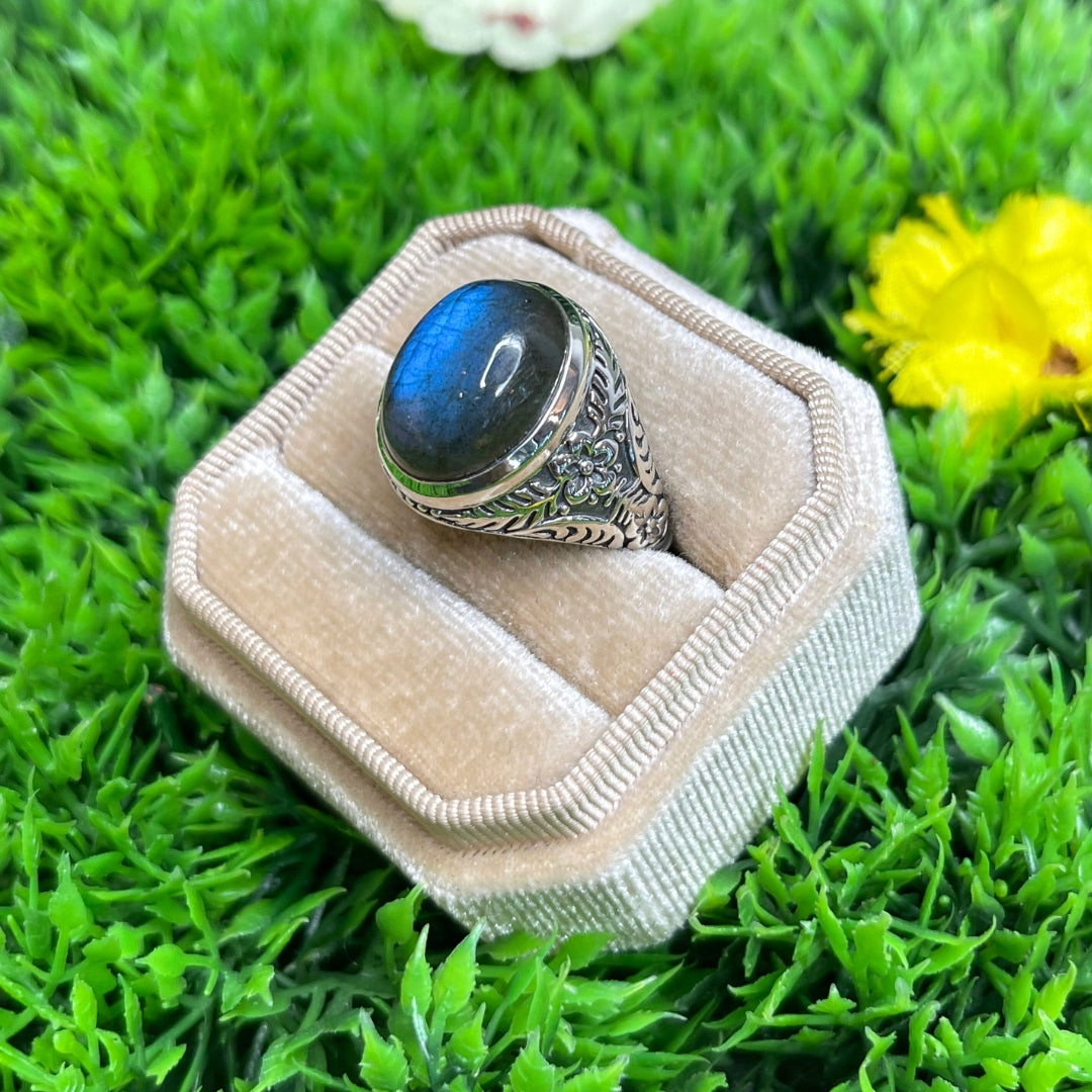 Chevalière Argent Labradorite #5