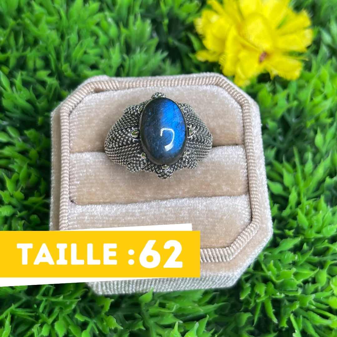 Chevalière Argent Labradorite Griffe #7