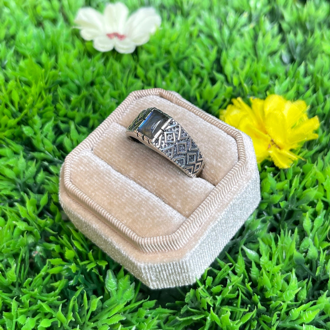 Chevalière Argent Labradorite #5