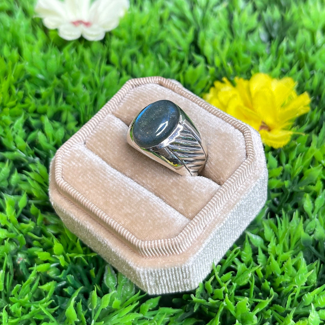 Chevalière Argent Labradorite #6