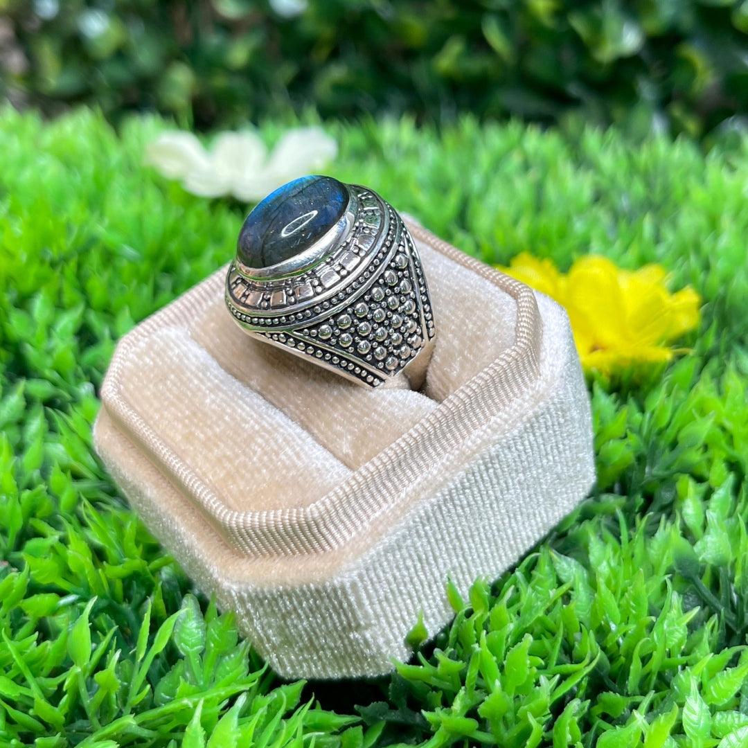 Chevalière Argent Labradorite #1