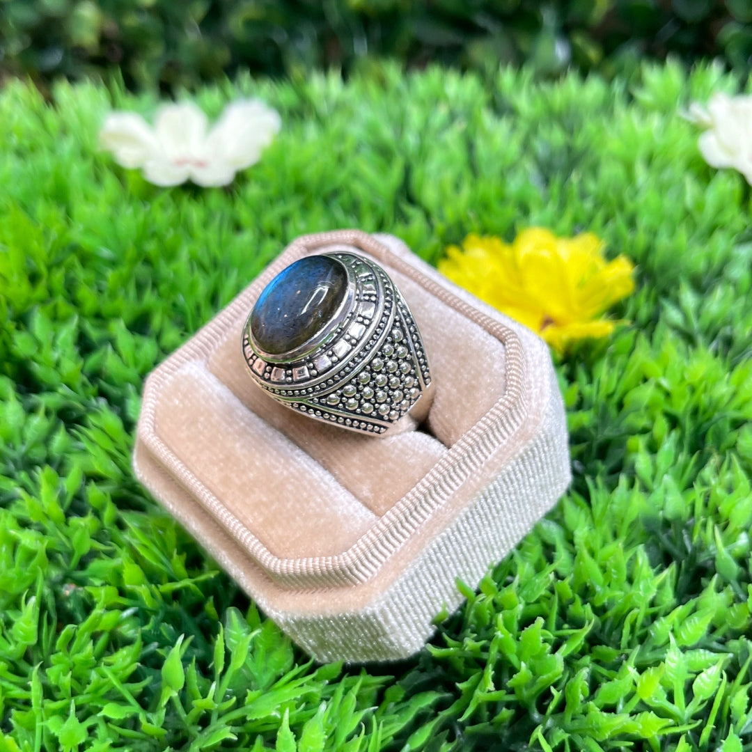 Chevalière Argent Labradorite #2
