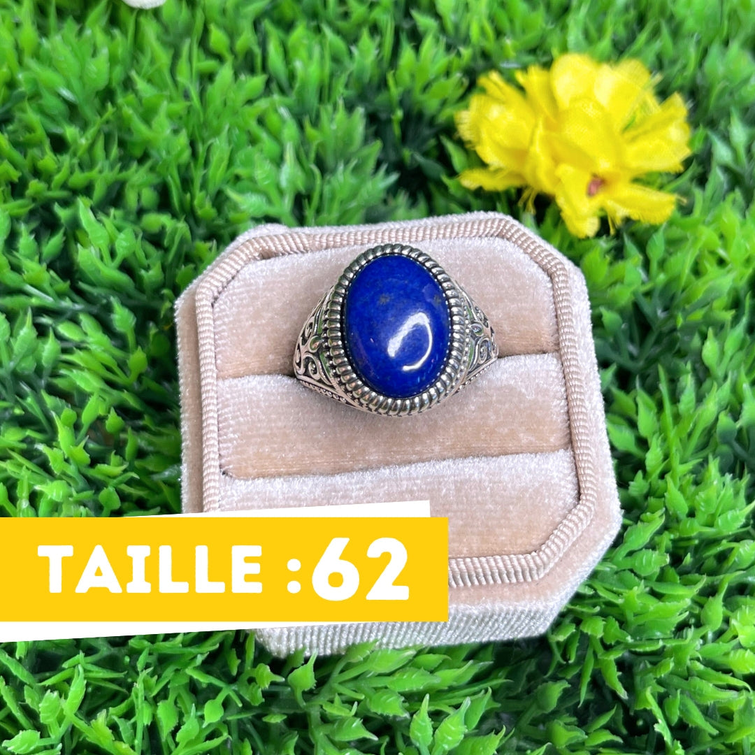 BySilverStone Spartan Warrior Leonidas Signet Ring - Sterling Silver, Lapis Lazuli Gemstone, Handmade Engraved, For Men & Women