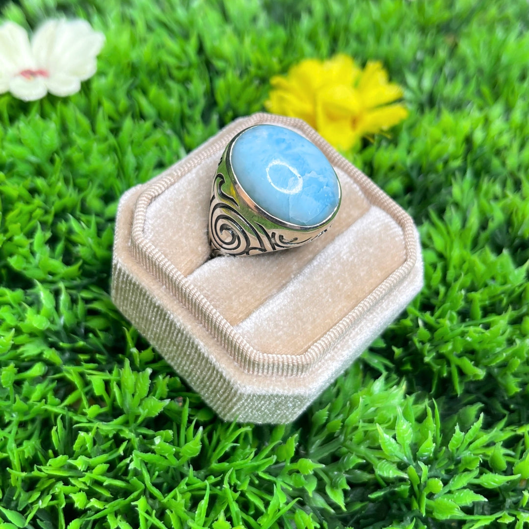 Chevalière Argent Larimar #1