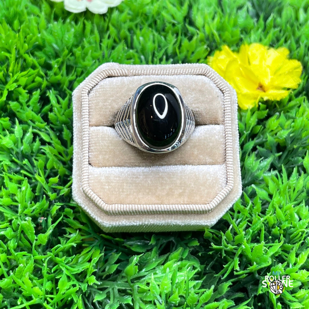 Chevalière Argent Onyx Noir