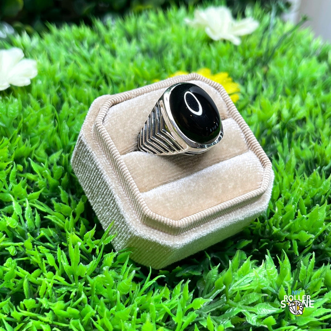 Chevalière Argent Onyx Noir