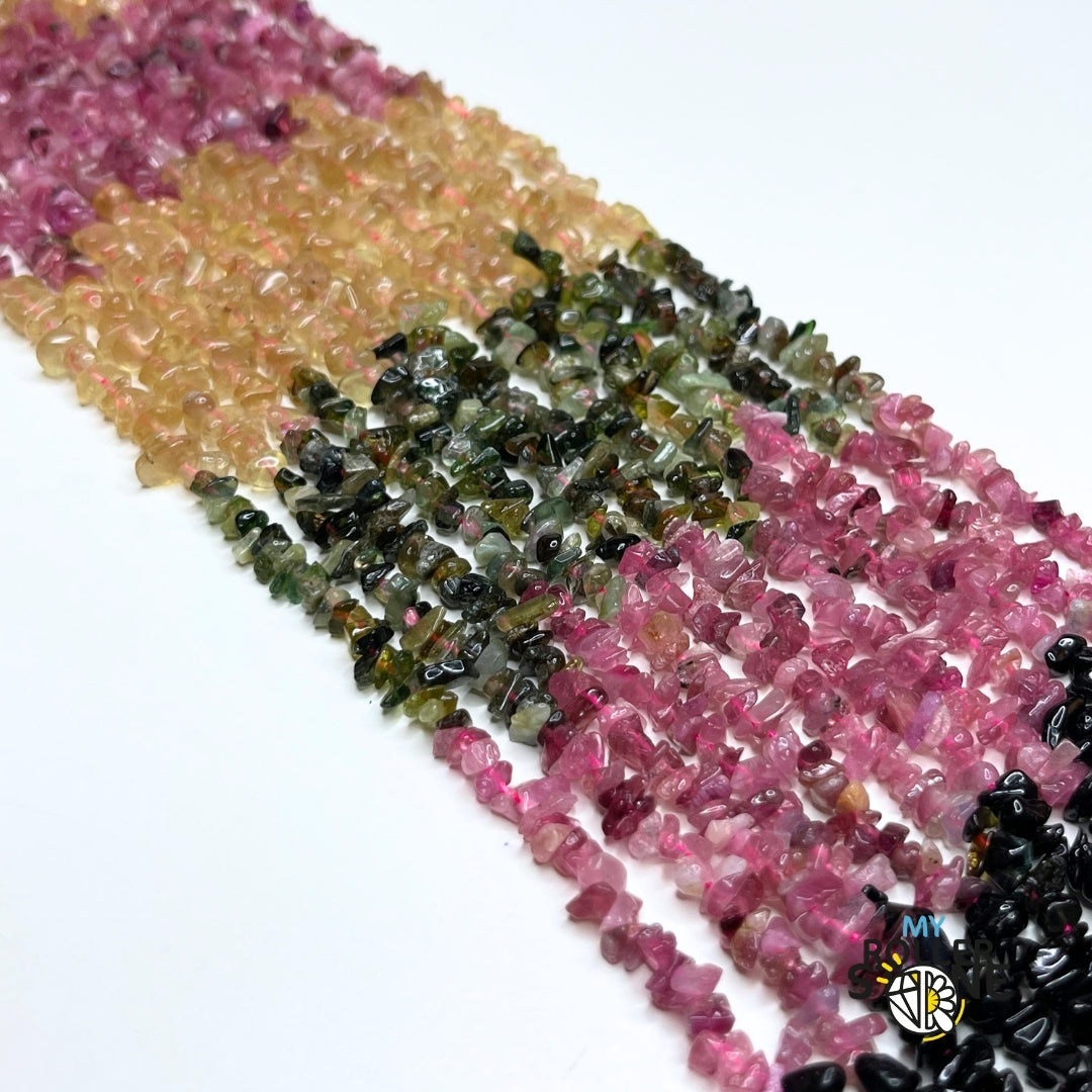 Chips Tourmaline multicolore Dégradée de couleurs (38 CM) - Perles