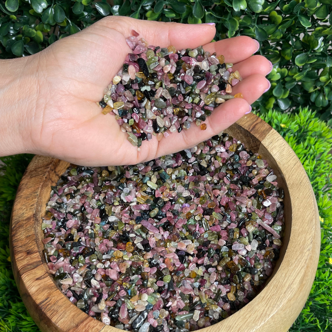 Chips Tourmaline multicolore non percées - Perles