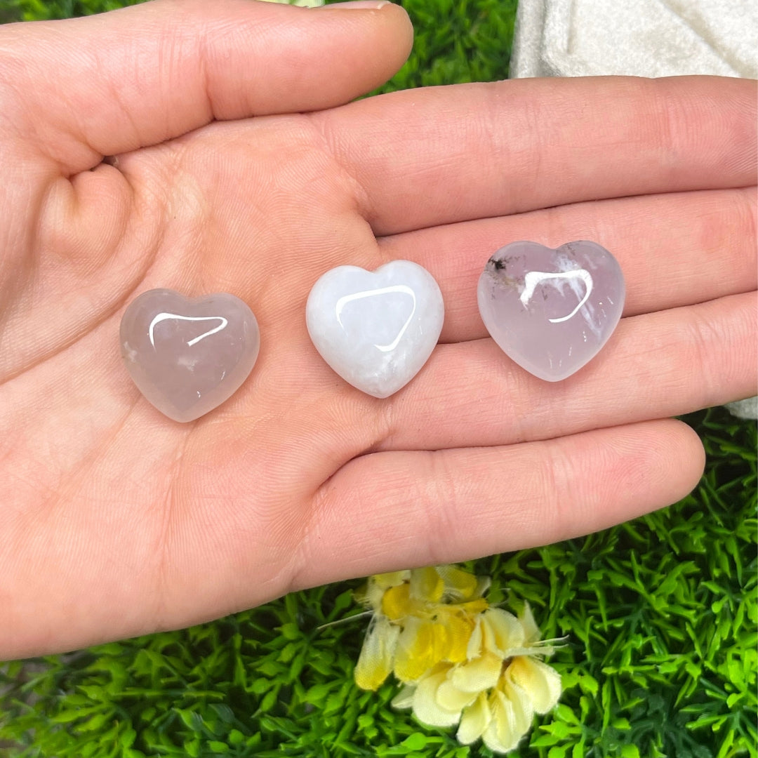 Coeur en Agate Blanche